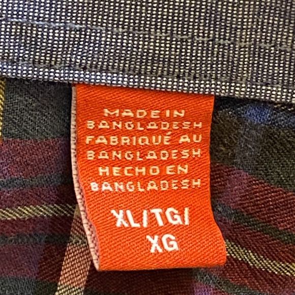 IZOD Heritage Tartan Red/Blue/Green/White Plaid Long Sleeve Button Down Men’s XL - Picture 9 of 12